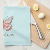 Gepersonaliseerde eenvoudige moderne vlinder theedoek (Quarter Fold)