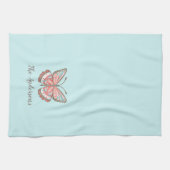 Gepersonaliseerde eenvoudige moderne vlinder theedoek (Horizontaal)