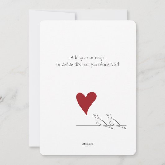 Gepersonaliseerde Eenvoudige Moderne Vogels in Lie Feestdagenkaart (Achterkant)