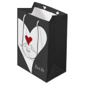 Gepersonaliseerde Eenvoudige Moderne Vogels in Lie Medium Cadeauzakje (Voorkant Gekanteld)