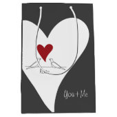 Gepersonaliseerde Eenvoudige Moderne Vogels in Lie Medium Cadeauzakje (Voorkant)