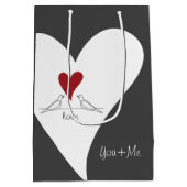 Gepersonaliseerde Eenvoudige Moderne Vogels in Lie Medium Cadeauzakje (Achterkant)