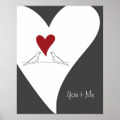 Gepersonaliseerde Eenvoudige Moderne Vogels in Lie Poster (Voorkant)