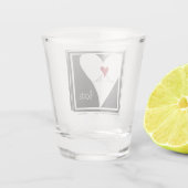 Gepersonaliseerde Eenvoudige Moderne Vogels in Lie Shot Glas (Achterkant)