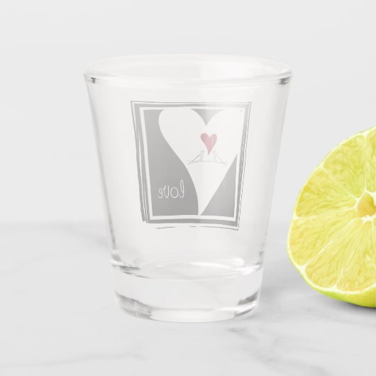 Gepersonaliseerde Eenvoudige Moderne Vogels in Lie Shot Glas (Achterkant)