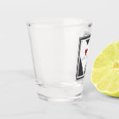 Gepersonaliseerde Eenvoudige Moderne Vogels in Lie Shot Glas (Links)