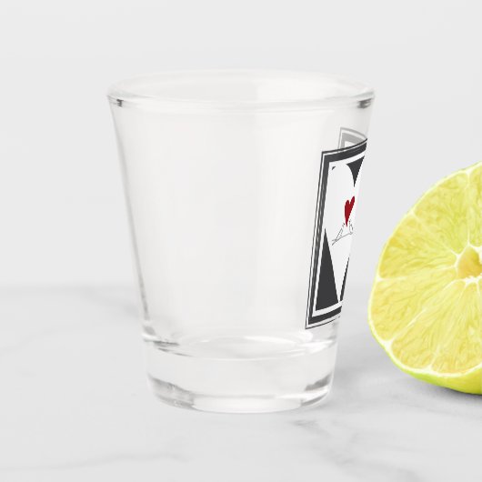 Gepersonaliseerde Eenvoudige Moderne Vogels in Lie Shot Glas (Links)