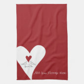 Gepersonaliseerde Eenvoudige Moderne Vogels in Lie Theedoek (Verticaal)