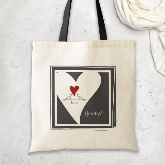 Gepersonaliseerde Eenvoudige Moderne Vogels in Lie Tote Bag