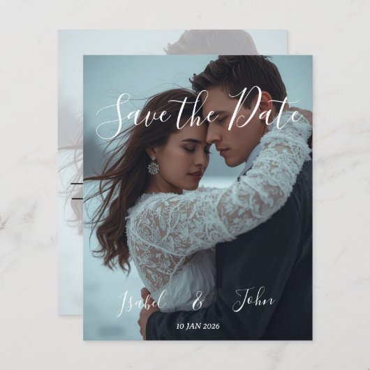 Gepersonaliseerde Eenvoudige Moderne Winter Trouwk (Voorkant / Achterkant)