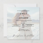 Gepersonaliseerde Eenvoudige Moderne winter Trouwk Kaart (Achterkant)