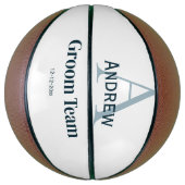 Gepersonaliseerde Eenvoudige Monogram Bruidegom Te Basketbal (Verticaal)