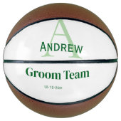 Gepersonaliseerde Eenvoudige Monogram Bruidegom Te Basketbal (Voorkant)