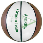 Gepersonaliseerde Eenvoudige Monogram Bruidegom Te Basketbal (Verticaal)