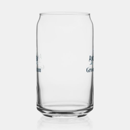 Gepersonaliseerde Eenvoudige Monogram Bruidegom Te Blikvorm Glas (Rechts)