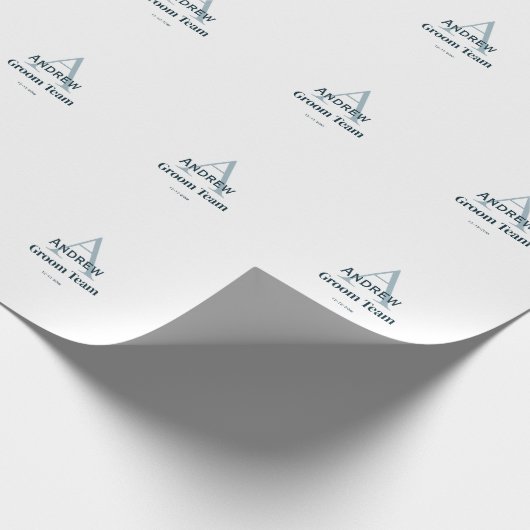 Gepersonaliseerde Eenvoudige Monogram Bruidegom Te Cadeaupapier (Hoek)