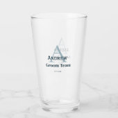 Gepersonaliseerde Eenvoudige Monogram Bruidegom Te Glas (Achterkant)