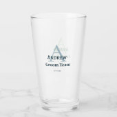 Gepersonaliseerde Eenvoudige Monogram Bruidegom Te Glas (Achterkant)