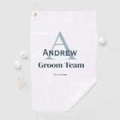 Gepersonaliseerde Eenvoudige Monogram Bruidegom Te Golfhanddoek (Insitu)
