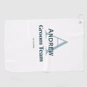 Gepersonaliseerde Eenvoudige Monogram Bruidegom Te Golfhanddoek (Horizontaal)