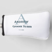 Gepersonaliseerde Eenvoudige Monogram Bruidegom Te Golfheadcover (Voorkant)