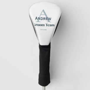 Gepersonaliseerde Eenvoudige Monogram Bruidegom Te Golfheadcover