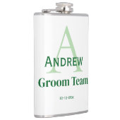 Gepersonaliseerde Eenvoudige Monogram Bruidegom Te Heupfles (Rechts)