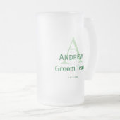 Gepersonaliseerde Eenvoudige Monogram Bruidegom Te Matglas Bierpul (Voorkant rechts)