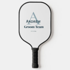 Gepersonaliseerde Eenvoudige Monogram Bruidegom Te Pickleball Paddle