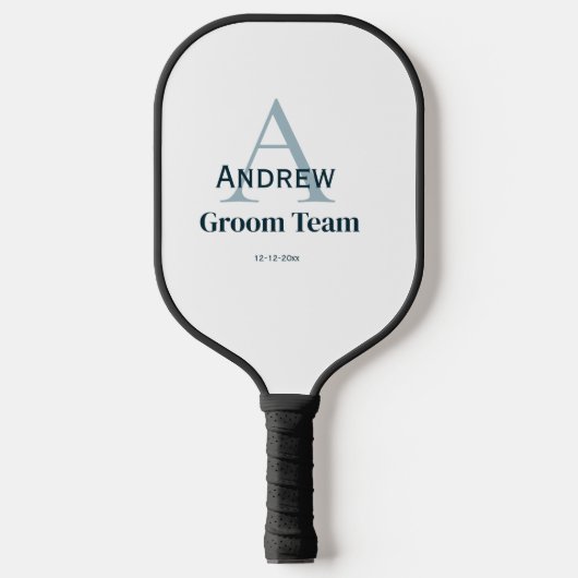 Gepersonaliseerde Eenvoudige Monogram Bruidegom Te Pickleball Paddle (Voorkant)