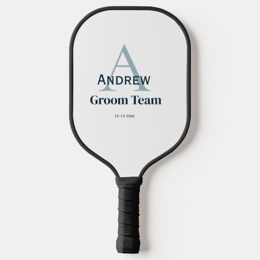 Gepersonaliseerde Eenvoudige Monogram Bruidegom Te Pickleball Paddle (Achterkant)