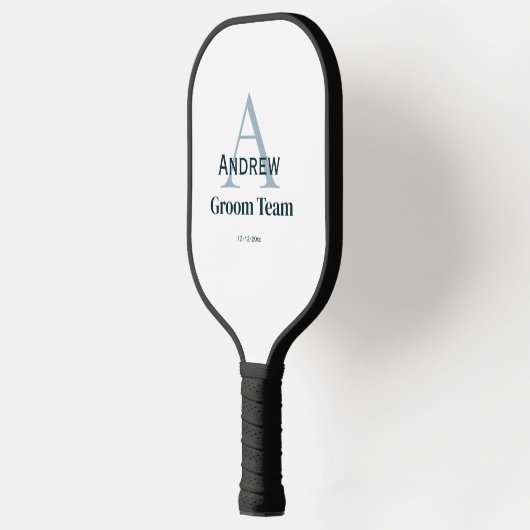 Gepersonaliseerde Eenvoudige Monogram Bruidegom Te Pickleball Paddle (Links)