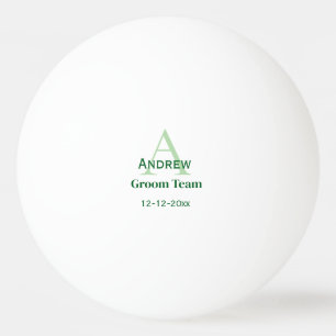 Gepersonaliseerde Eenvoudige Monogram Bruidegom Te Pingpongbal