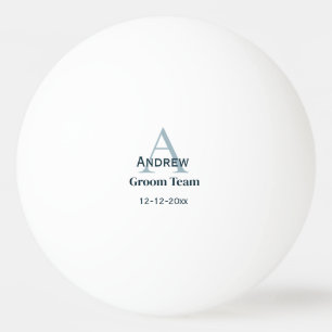 Gepersonaliseerde Eenvoudige Monogram Bruidegom Te Pingpongbal