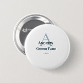 Gepersonaliseerde Eenvoudige Monogram Bruidegom Te Ronde Button 5,7 Cm (Voorkant /achterkant)