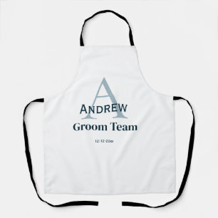 Gepersonaliseerde Eenvoudige Monogram Bruidegom Te Schort