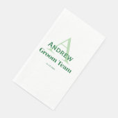 Gepersonaliseerde Eenvoudige Monogram Bruidegom Te Servet (Hoek)