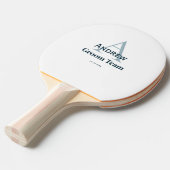 Gepersonaliseerde Eenvoudige Monogram Bruidegom Te Tafeltennisbatje (Voorkant Gekanteld)