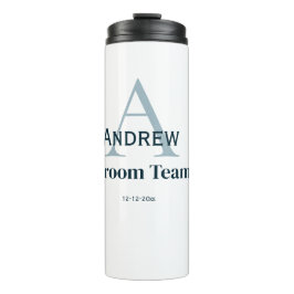 Gepersonaliseerde Eenvoudige Monogram Bruidegom Te Thermosbeker