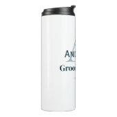 Gepersonaliseerde Eenvoudige Monogram Bruidegom Te Thermosbeker (Gedraaid links)