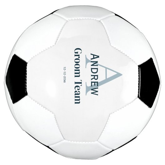 Gepersonaliseerde Eenvoudige Monogram Bruidegom Te Voetbal (Gedraaid)