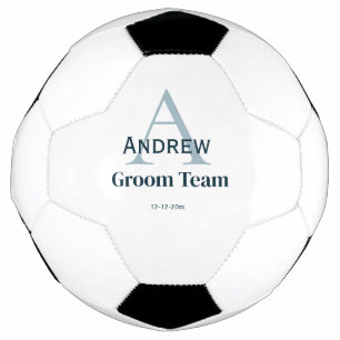 Gepersonaliseerde Eenvoudige Monogram Bruidegom Te Voetbal