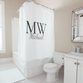 gepersonaliseerde eenvoudige monogram douchegordijn (In situ)