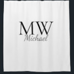 gepersonaliseerde eenvoudige monogram douchegordijn<br><div class="desc">ontwerp</div>