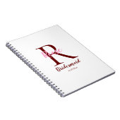 gepersonaliseerde eenvoudige monogram naam bridesm notitieboek (Rechterzijde)