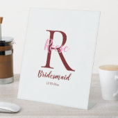 gepersonaliseerde eenvoudige monogram naam bridesm reclamebord met voetstuk (Insitu)