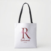 gepersonaliseerde eenvoudige monogram naam bridesm tote bag (Voorkant)