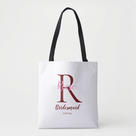 gepersonaliseerde eenvoudige monogram naam bridesm tote bag (Voorkant)
