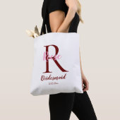 gepersonaliseerde eenvoudige monogram naam bridesm tote bag (Dichtbij)