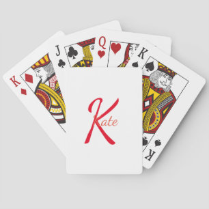 gepersonaliseerde eenvoudige monogram naam bruidsm pokerkaarten